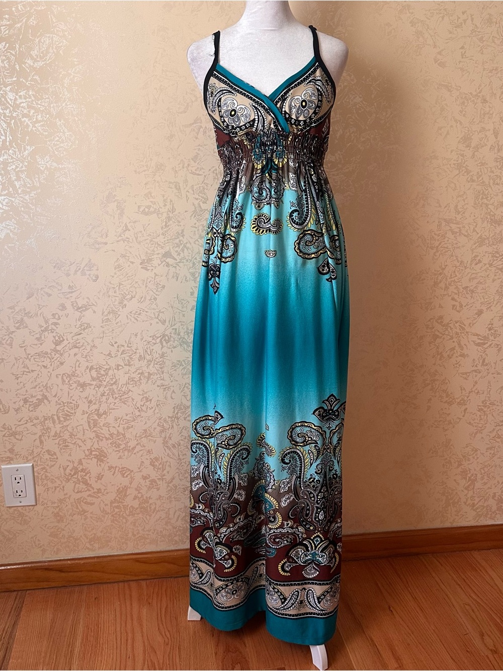bailey blue Teal Ombre Paisley Maxi Dress